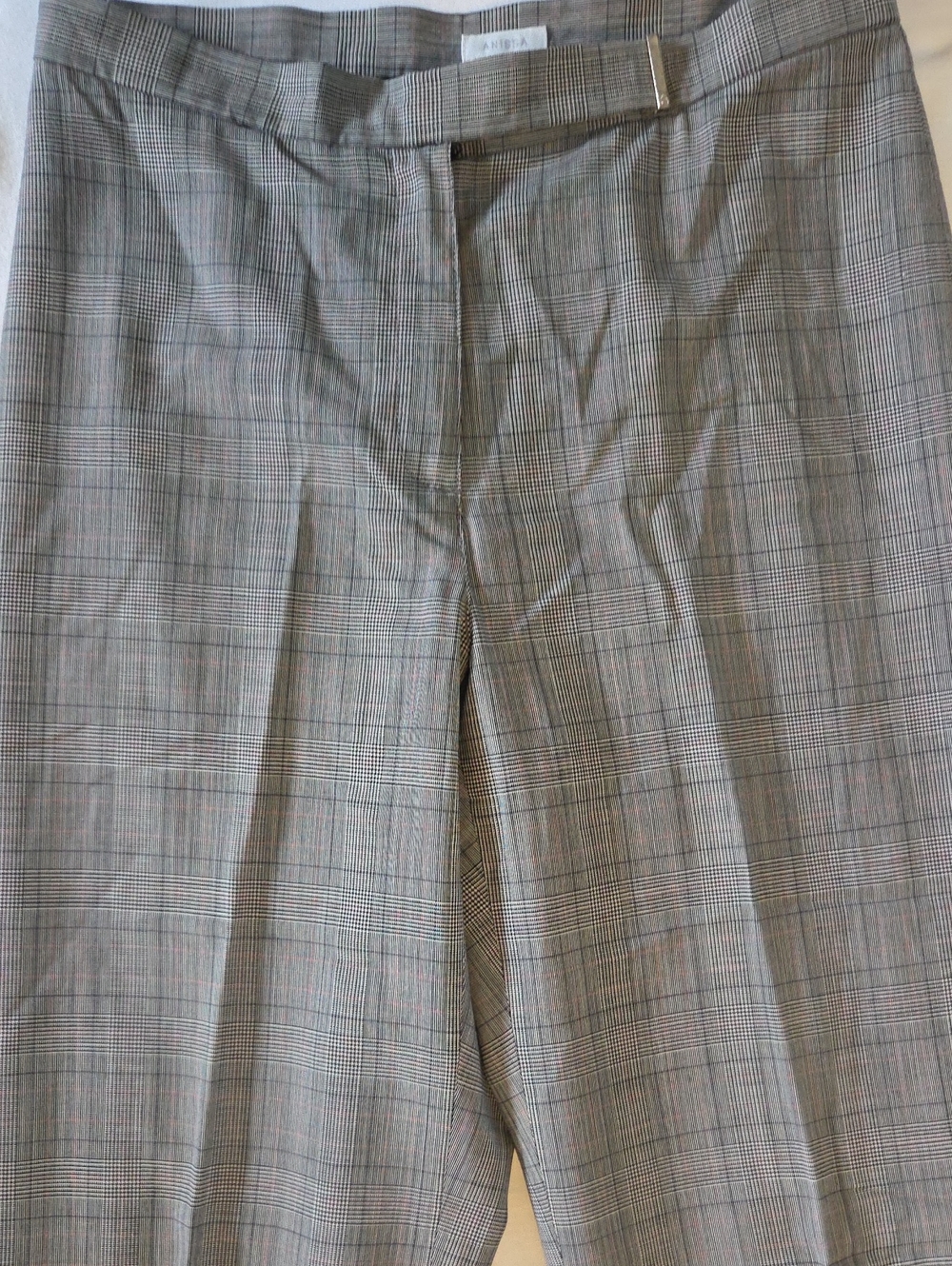 Womans Gray Plaid Light Weight Wool Slacks